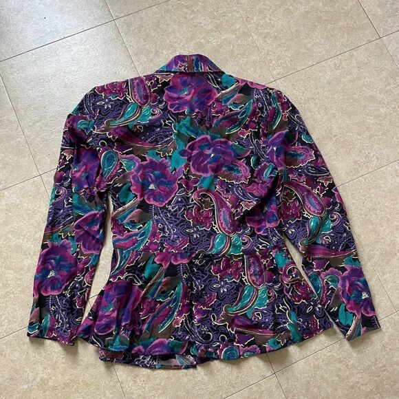 Vintage IN Group LTD Wrap Top Shirt Floral 12 - Picture 8 of 8